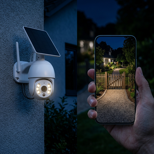 Telecamera Solare WiFi da Esterno Rotante 355°